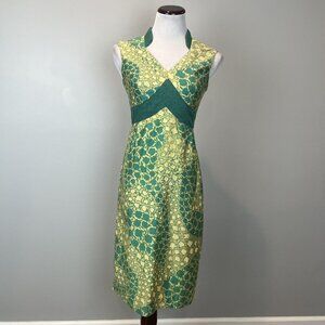 Vtg Lee Stevens of Miami Green Sheath Dress Sexy Mod Secretary Size XS/S